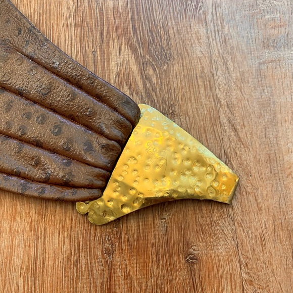 Handmade leather brass belt - Picture 2 of 2